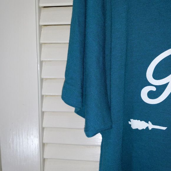 Christian T-Shirt Adult Size L Short Sleeve Green Crew Neck Gospel Jesus God - Picture 4 of 9